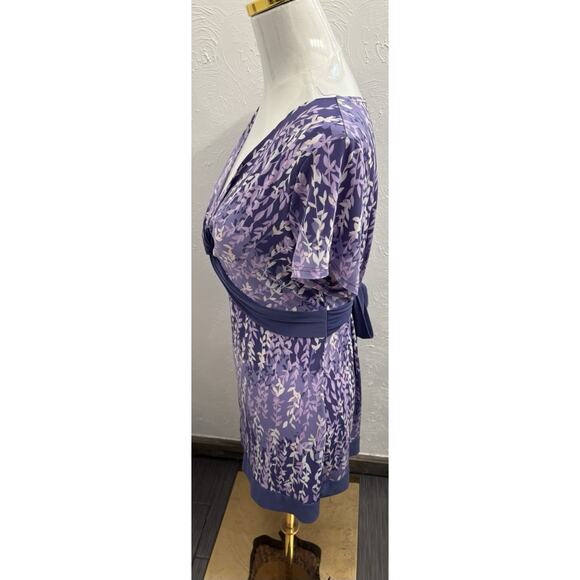 Vintage B. Moss Purple Twist Knot Front Short Sleeve Top Size Large Babydoll - Picture 3 of 6